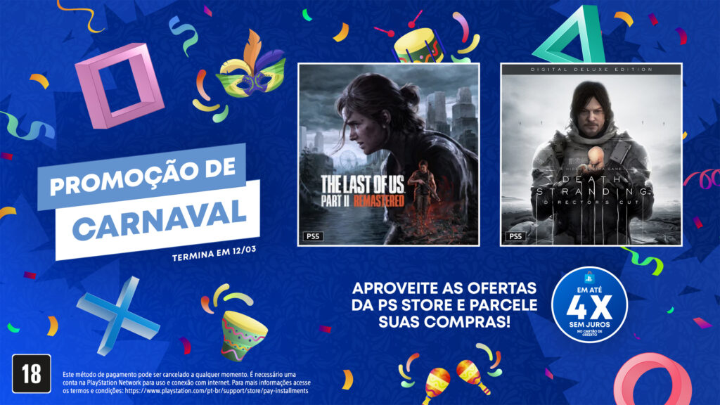 Carnaval na PS Store: Ofertas imperdíveis com até 95% OFF em jogos, pacotes e expansões